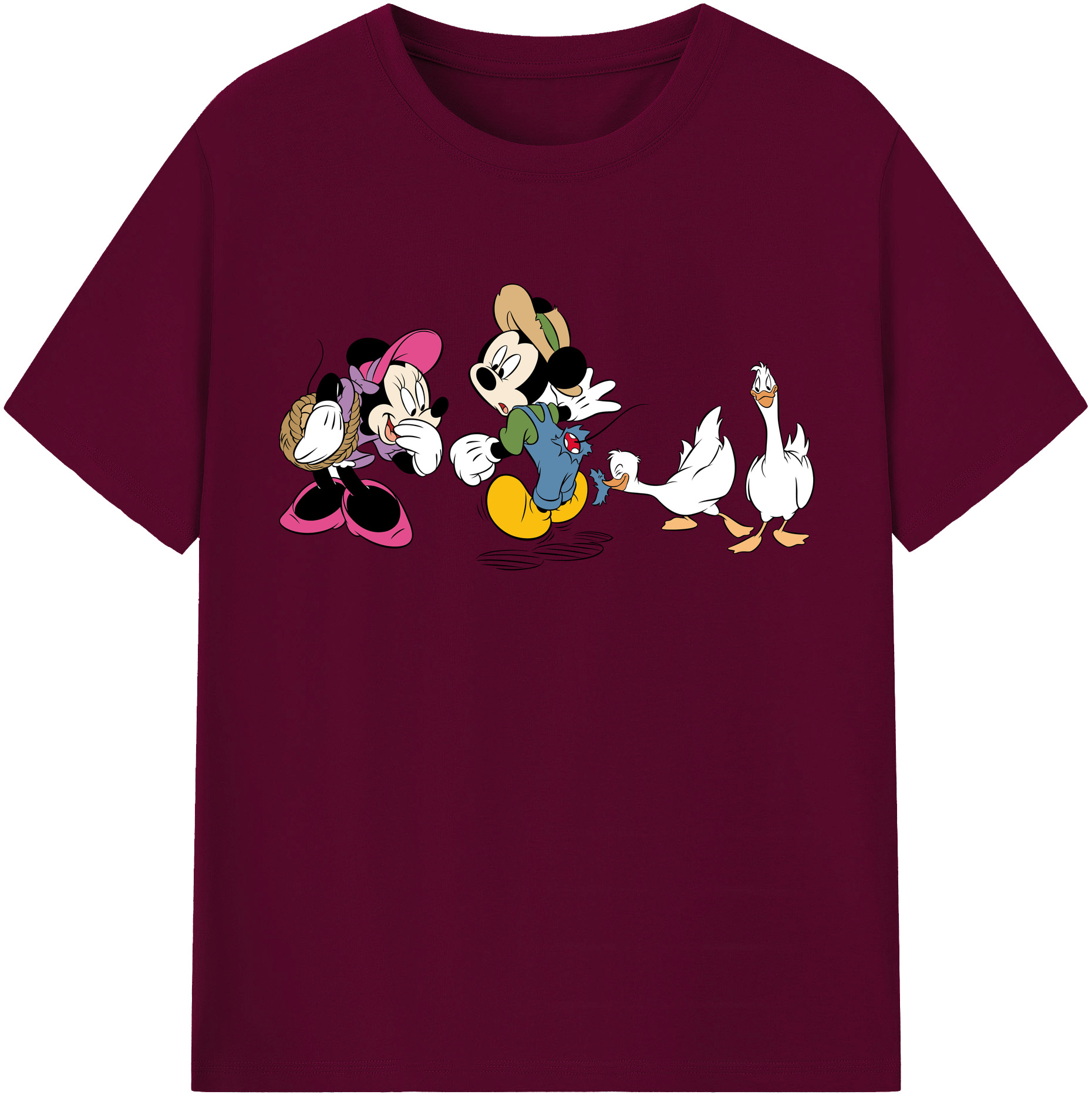 （画像用） ミッキーマウス Mickey Mouse レディースカジュアルプリントTシャツ（綿100％）